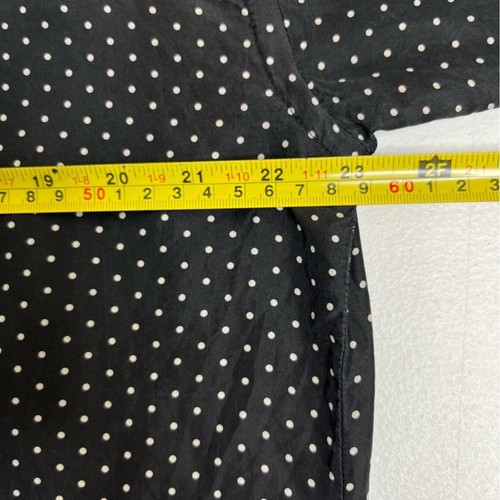 Vintage 90s The Limited Silk Black White Polka Dot Long Sleeve Shirt Women Large - Picture 8 of 12