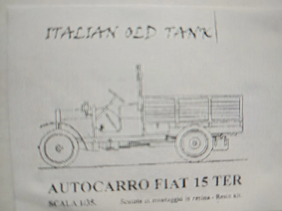 Italian Old Tank Fiat 15 Ter Resin Kit 1/35 Stampo Criel No Historica - Immagine 2 di 3