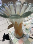 Vintage 1960s ITALIAN 17" TALL MURANO ART GLASS VASE CARAMEL TO WHITE COLOR