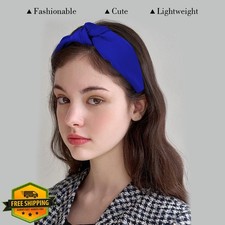 Curasa Knotted Headbands Royal Blue Wide Top Knot Fashion Hairband