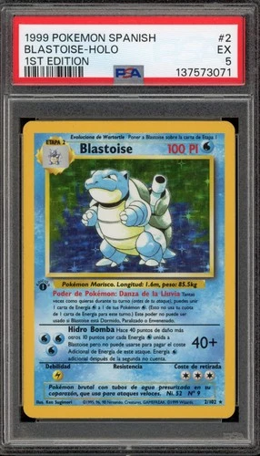 Pokemon Blastoise Base Set 1st Edition SPANISH Holo Rare #2 PSA 5