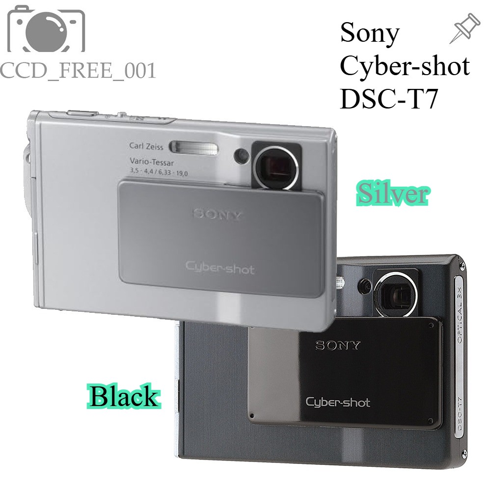 Sony Cyber-shot DSC-T7 CCD Digital Camera 5.1MP 3x Optical Zoom Silver/Black