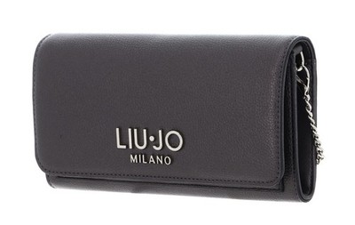 LIU JO Caliwen Bifold Wallet XL Geldbörse Umhängetasche Antracite Met. anthrazit