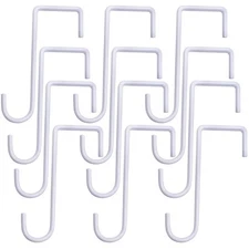 12 Pack Vinyl Fence Hooks, 2 X 6 Inch Patio Hangers Powder Coated Steel Fence Ha