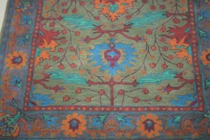 Miniature Dollhouse 11 x 8"  Art Nouveau/Arts & Crafts Style Printed Canvas Rug