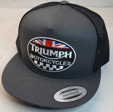 Triumph Motorcycles Embroidered Patch Trucker Hat/YP Classics 6006  Charc/Black 