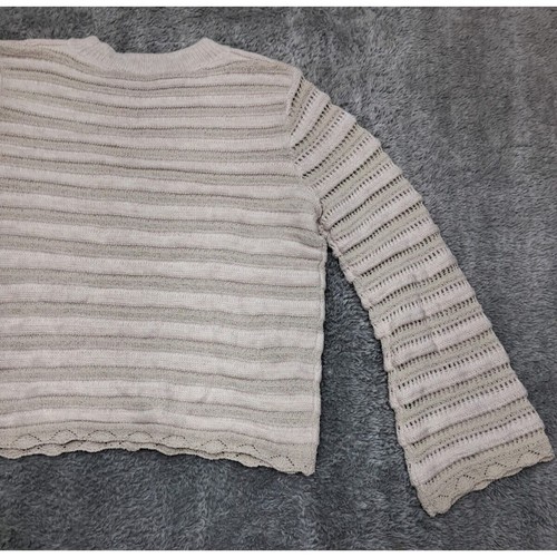 Ophelia Roe Sweater Womens Size Large Pullover Crochet Knit Bell Sleeve Office - Picture 11 of 12