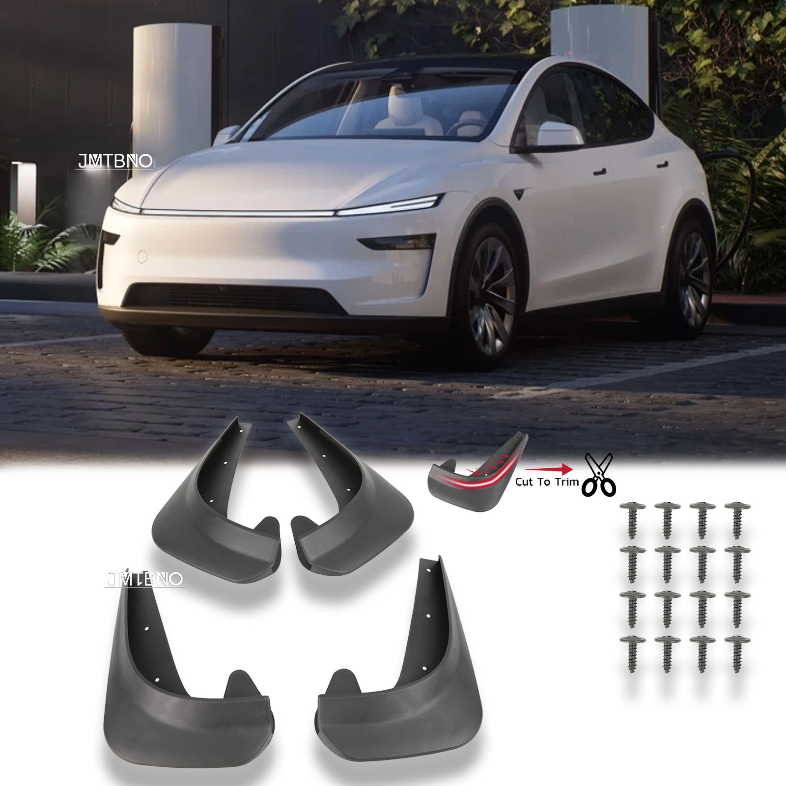 4 Front + Rear Mud Flaps Splash Guards Mudguards For Tesla Model Y 5YJY SUV EV