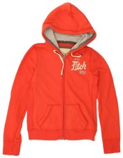 Abercrombie  Fitch Womens Graphic Zip Hoodie Sweater UK 14 Medium Red AT06