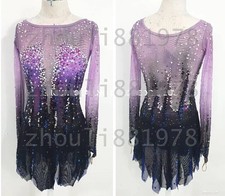 New  Ice Figure Skating Dress Figure Skating Dress For Competition purple dyeing