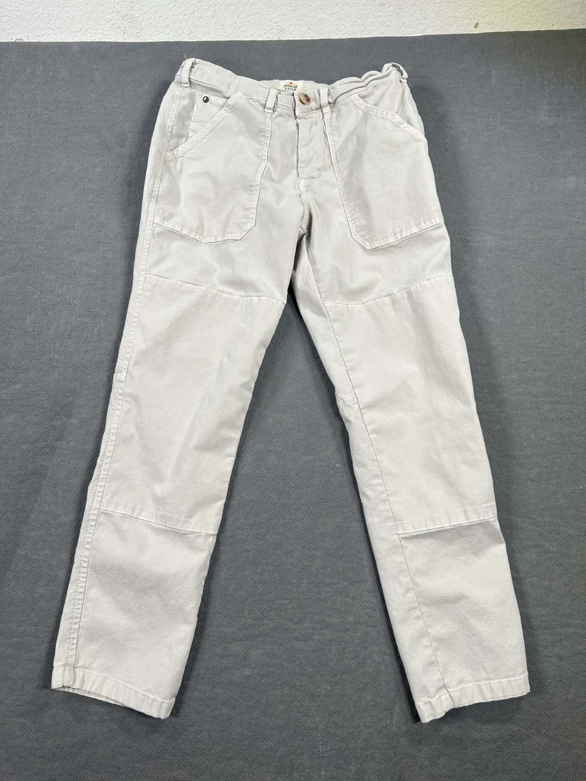 Marine Layer Pants mens 32 Breyer Relaxed Fit Utility Outdoor Work Twill Gray