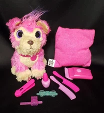 Scruff-a-Luvs Little Live Pets Cutie Cuts Pink Dog Plush 8" With Fun Accessories
