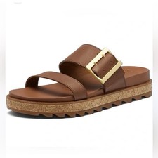 Good Condition!! Sorel Brown Tan Leather Roaming Buckle Sandal Size: Women’s 9