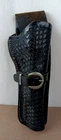 Vtg. Triple K 114-7-15 Black Basket Weave Western RH Leather Pistol Holster