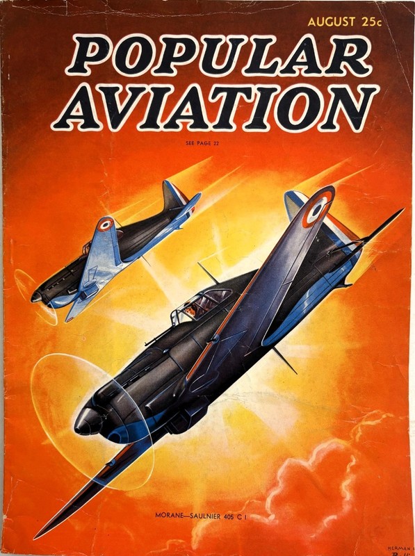 POPULAR AVIATION Magazine, August 1937, Military, Civil & Model Aviation