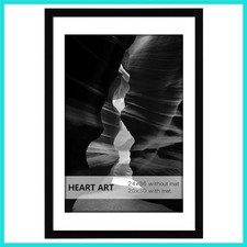 24x36 Poster Frame with Mat, Black Picture Frame, Display Pictures 20x30 with...