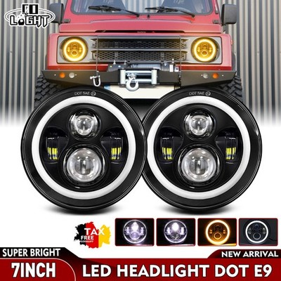 2x 7 Zoll LED IP68 Scheinwerfer E1-Zertifiziert für Suzuki Samurai SJ410 SJ413