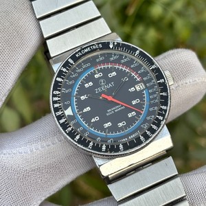 Vintage Zeenat Meangraf Sous Marine Pepsi Ring Manual Winding Swiss Men's Watch