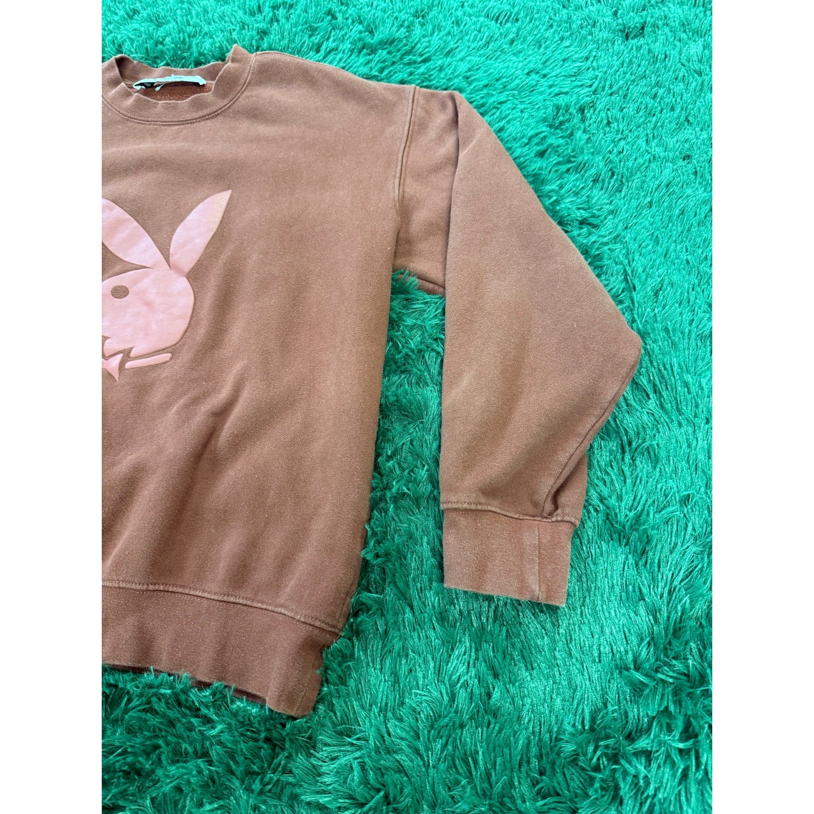 90s PLAYBOY Rust Colored Pullover Sweatshirt Sz M… - image 4