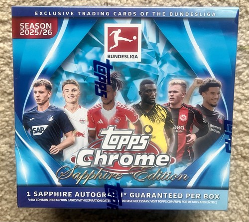 2025-26 Topps Chrome Sapphire Edition Bundesliga Soccer HOBBY Box NEW Sealed!⚽