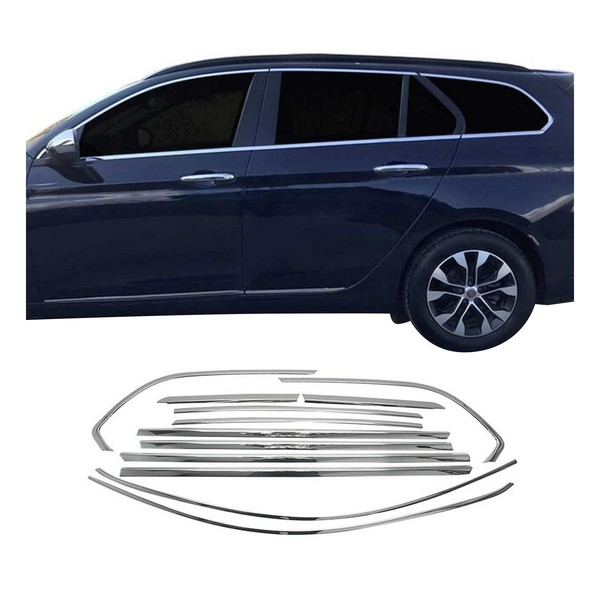 Fensterleisten Zierleisten FüR Fiat Tipo Kombi 2015-2026 Edelstahl Chrom 12Tlg-image
