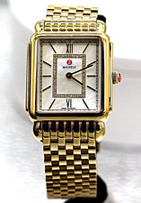 NEW MICHELE Deco II Gold  Diamond Ladies Watch With Diamonds MWW06X000044 NWT