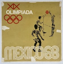 Original Mexico City ‘68 Olympic Games volleyball athlete sport art cool poster