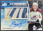 CALE MAKAR 2019-20 UPPER DECK ICE PREMIERES ROOKIE PATCH AUTO RPA RC 06/10