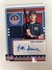 ETHAN SUROWIEC RC AUTOGRAPH 2023 Panini USA Baseball Stars & Stripes Materials