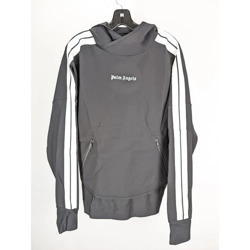 PALM ANGELS o1rshd1 Performance Felpa con Cappuccio in Nero Bianco