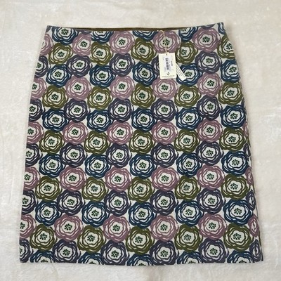 Seasalt Skirt 18 Wool Blend Green Floral Boho Retro Office Work Wear Preppy
