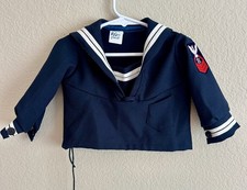 Vintage 1950s R-Gee Originals Nautical US Sailor Navy Shirt 18M Blue USA