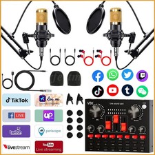 Earphone Studio Recording Kit Podcast Mixer Equipment Condenser Microphone Set