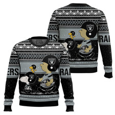 Suéter Feo Navidad Snoopy1 And Charlie Brown LasVegas Raider S-5XL