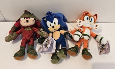 Sonic Prime Clip On Plushies - Knuckles Tails And Sonic Bundle Of 3 