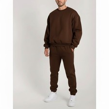 HIGH LEVEL Menswear Brown Crewneck sweatshirt and jogger pants top bottom set
