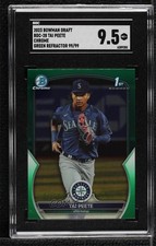 2023 Bowman Draft Chrome Green Refractor 99/99 Tai Peete SGC 9.5 Mint+ 09an