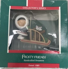 1989 Frosty Friends Hallmark Christmas Ornament #10 Series Eskimo Inuit yupik