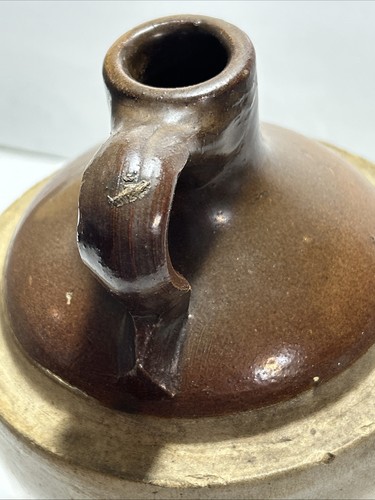 Antique Vtg Gallon Two Tone Crock Jug Stoneware (9"T x 5.50" D) Late 1800s - Picture 7 of 11
