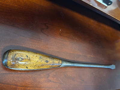 Vintage IRWIN 14-1/2  Wood Handle Flat Head Screwdriver-1/2'' wide-- USA