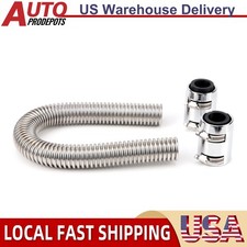 24 Flexible Upper Lower Radiator Hose Stainless Steel W Chrome Caps V8 Kit
