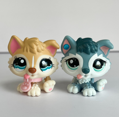 #ad #ad 2pcs Mini Pet Shop LPS Animal Dog Toys Husky Puppy1013 2036 Kid Great Gift Rare $14.06