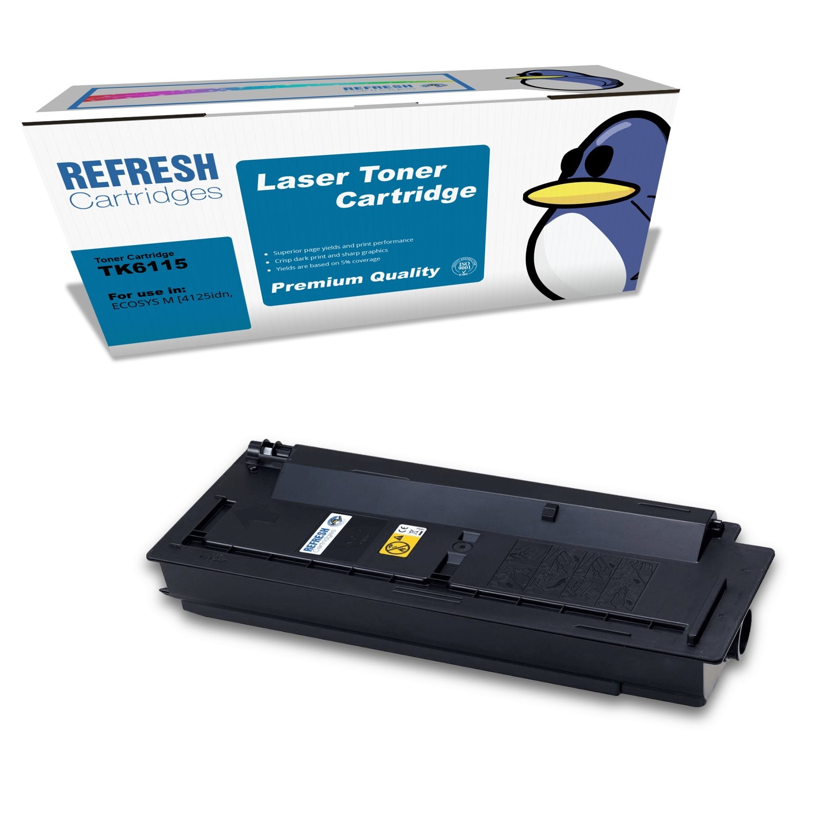 Refresh Cartridges Black TK-6115 Toner Compatible With Kyocera Printers