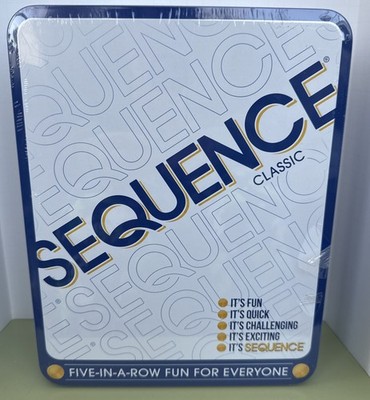 Metal Tin SEQUENCE Classic Board Game NewSealed 2-12 Players Age 7+ 2020 Goliath
