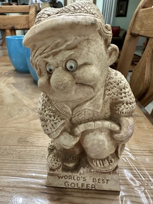 vintage ''World's Best Golfer'' statue, likely from the ''LOFI CLUB Message Dolls''l