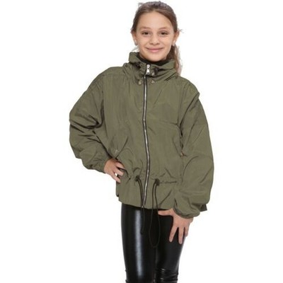 Girls Windbreaker Shower Proof Jacket Khaki Lightweight Stylish Age 5-13