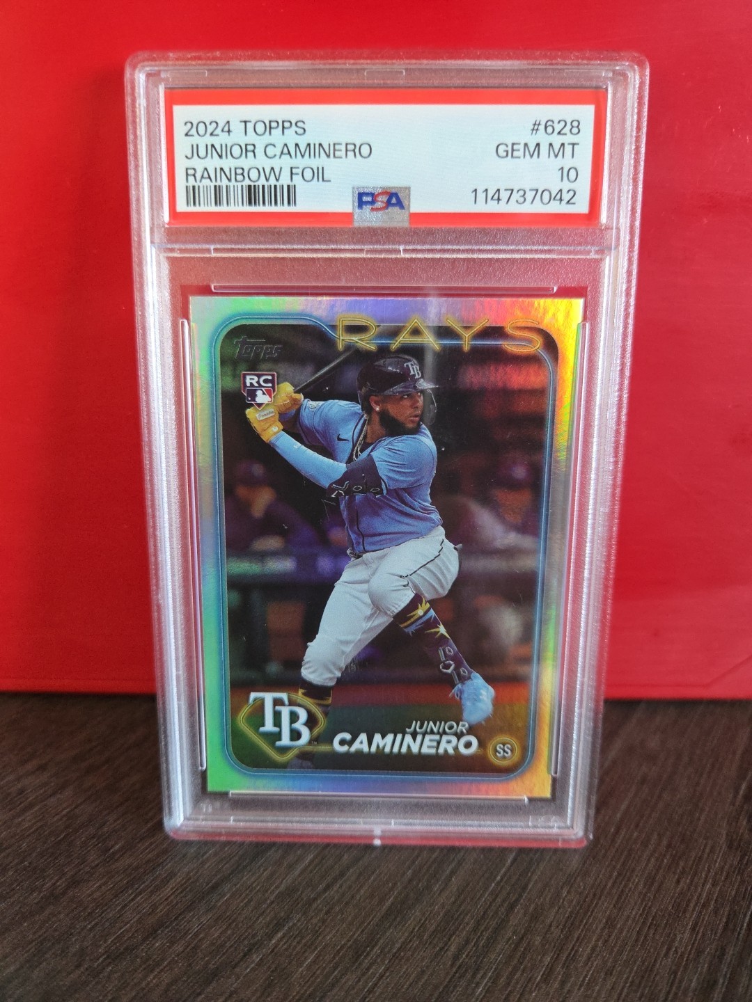2024 Topps Junior Caminero Rainbow Foil #628 PSA 10