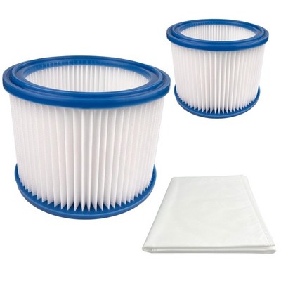 2 HEPA Filters + 1 Dust Bag Replacement Parts Kit Compatible with Nilfisk ALT...