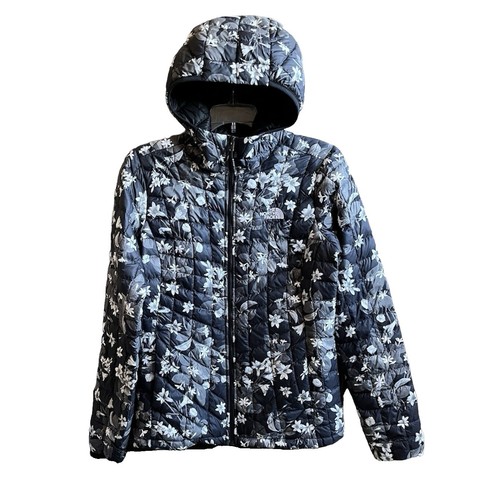 Women's Blue The North Face Zip Up Jacket With Floral Design Size