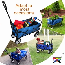 Heavy Duty Collapsible Outdoor Utility Wagon Folding Portable Hand Cart Sport Bl